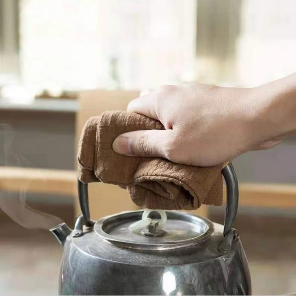 Durable Cotton Tea Cloth Embroidery Easy To Clean Cleaning Rag Lightweight Water Uptake Cotton and Linen Tea Towels