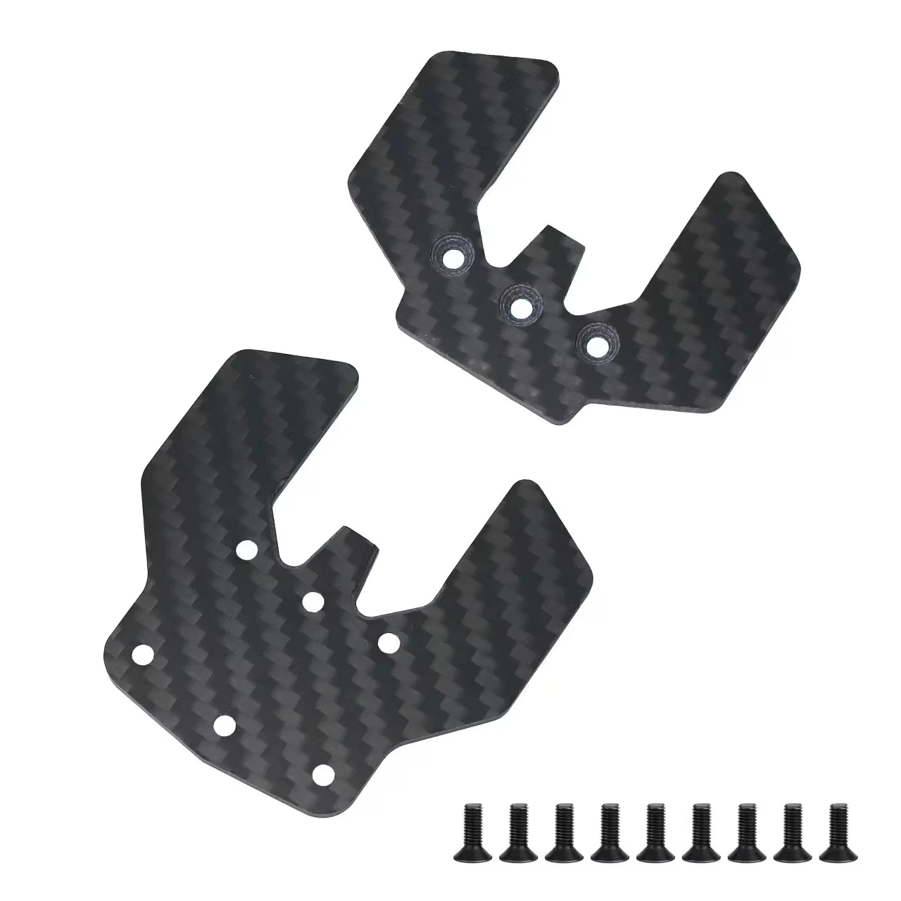 1 Set Carbon Fiber Skid Plate for Tamiya TT02S SR SRX (Requires 51644 Bumper, 2Pcs)