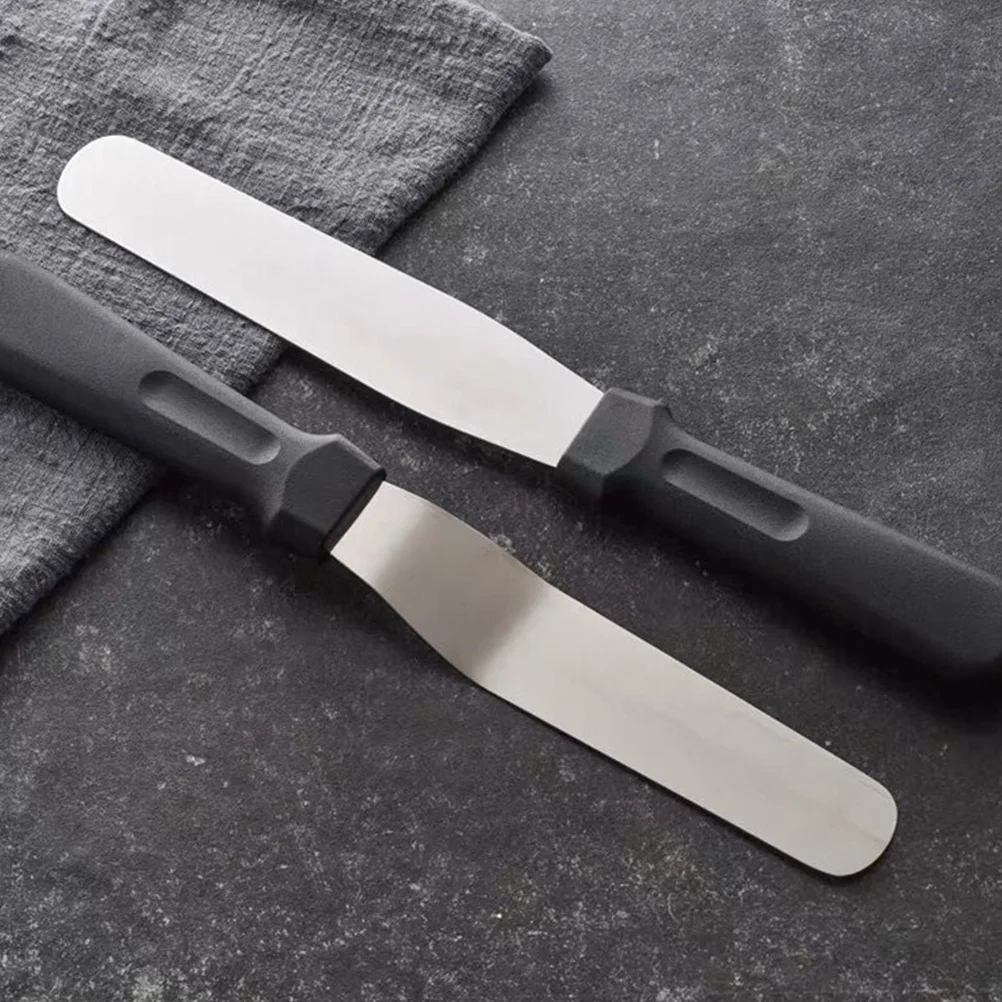 

2Pcs 6 Inch Stainless Steel Cream Scraper Cake Smoother Cake Smoother Butter Spreader Baking Supply Kitchen Tool