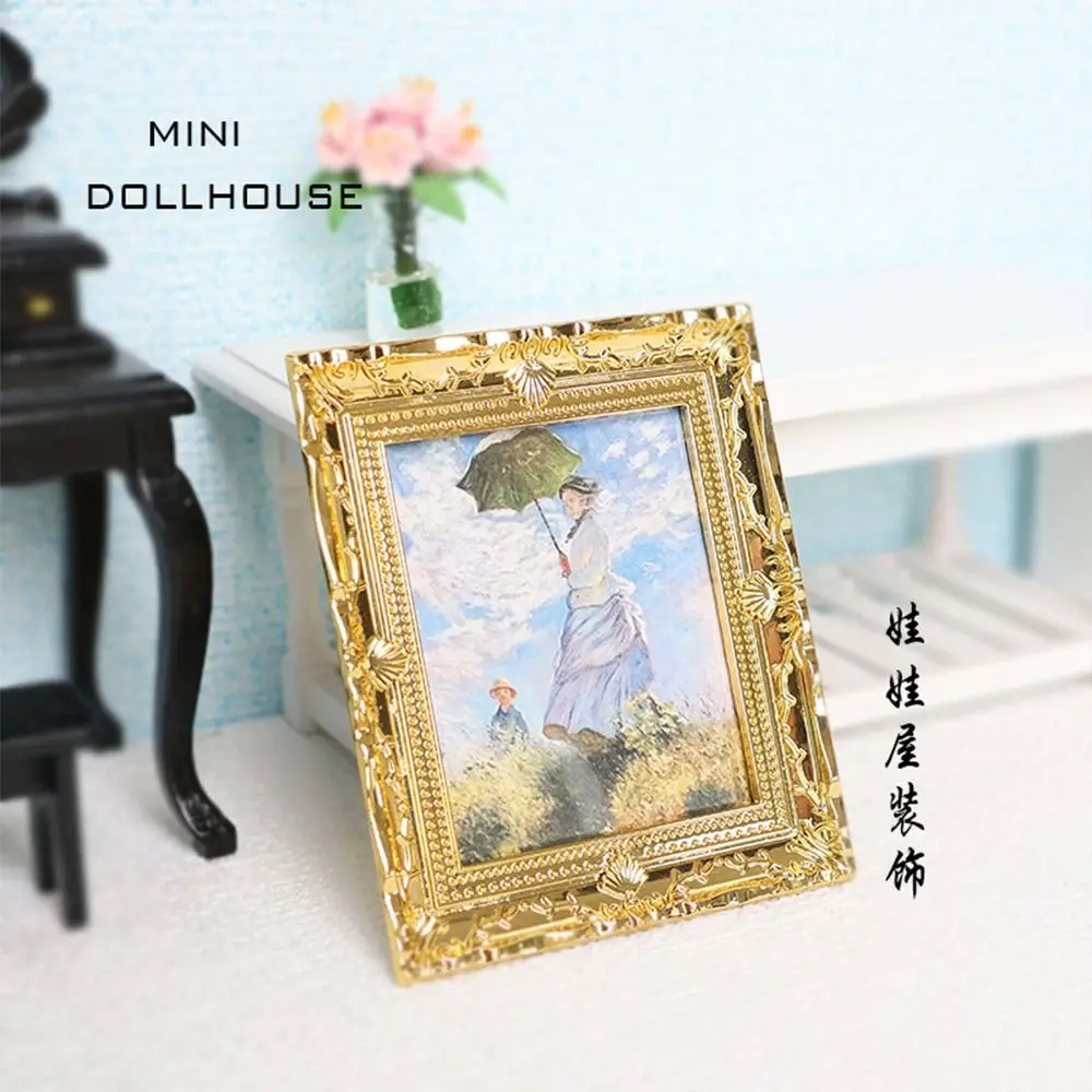 Mini Resin Photo Frame 4 Styles Simulation Furniture Model Dollhouse Miniature Accessories Children Gift Toy Doll House Decor