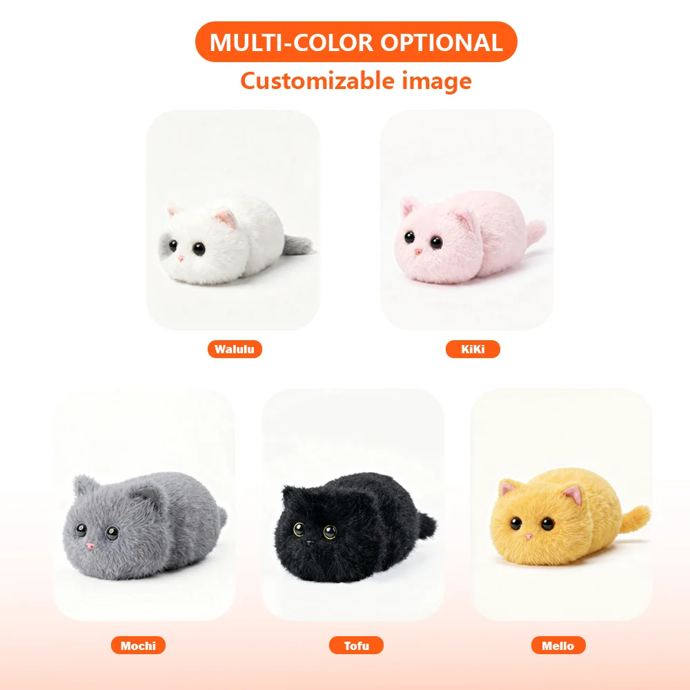 

Walulu Stuffed Animals Super Soft Cat Doll Style Robot Toy Educational Animal Cute Cat Custom Mini Plush Toys
