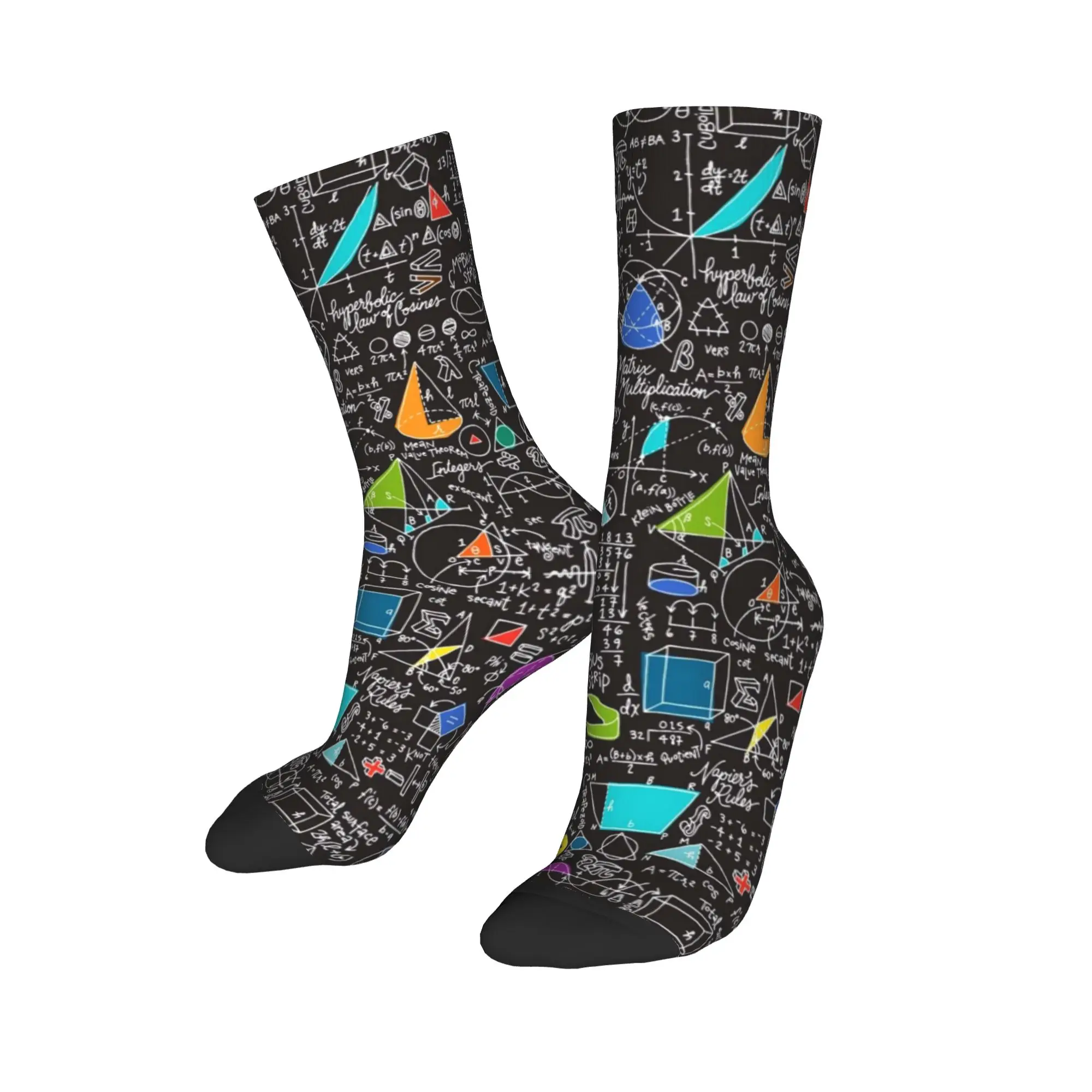 Blackboard Math Color Shapes Socks  Design Stockings Non Slip Men's Socks Quality Autumn Fashion Climbing Socks