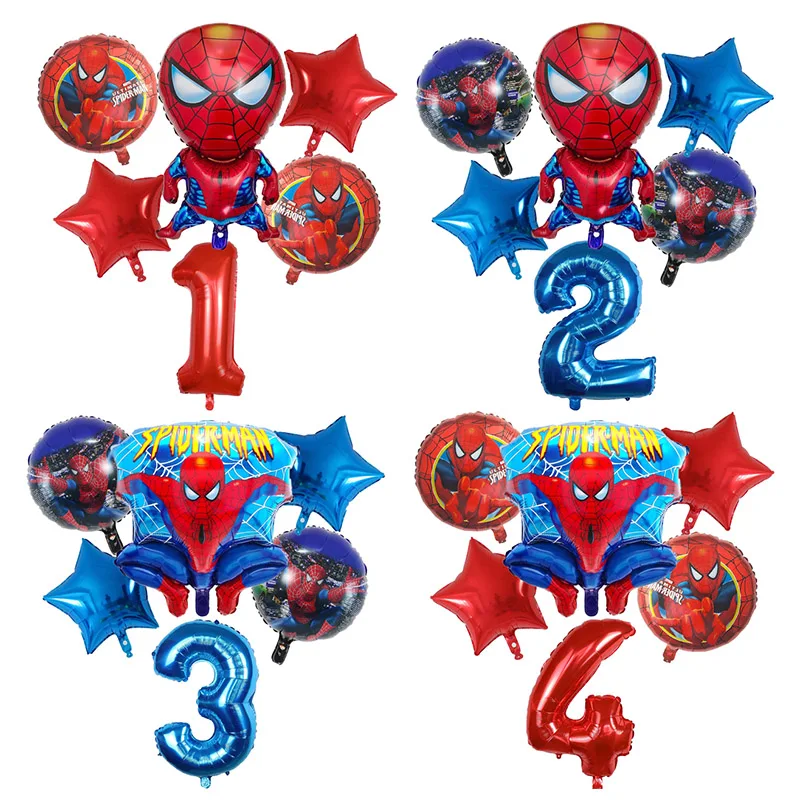 1set Spiderman Hero Foil Helium Balloon Baby Shower Decoration Birthday Theme Party Decors Kids Toys Gift Air Globos Supplies