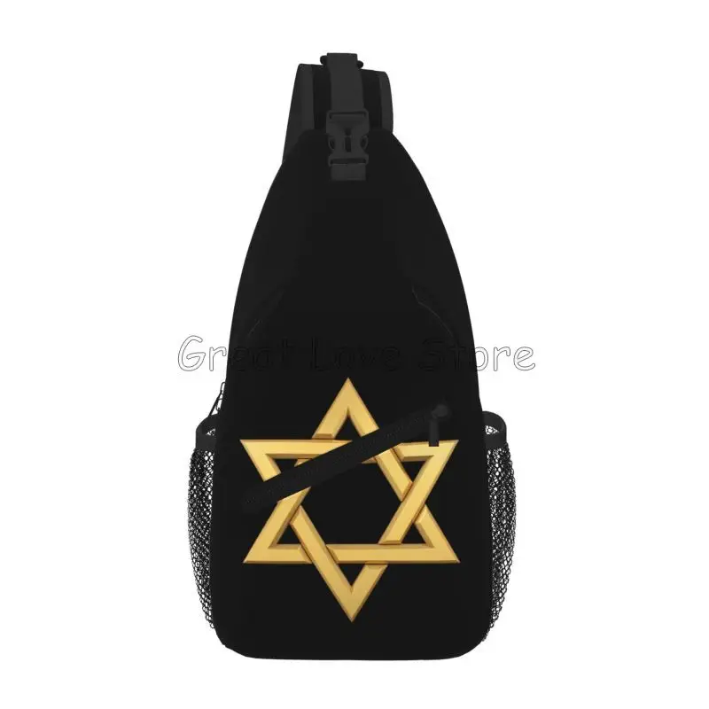 

Star of David Print Sling Bags Unisex Casual Shoulder Chest Bag Portable Waterproof Crossbody Daypack for Travel Hiking Cycling