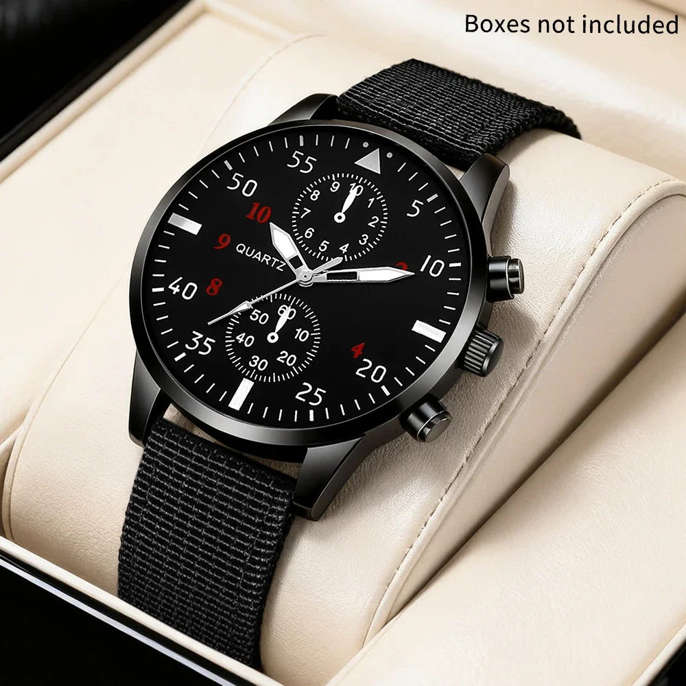 1pc Men's New Watch Canvas Strap Handsome Dial Fashionable Appearance Best Choice for Daily Dressing and Gift Giving