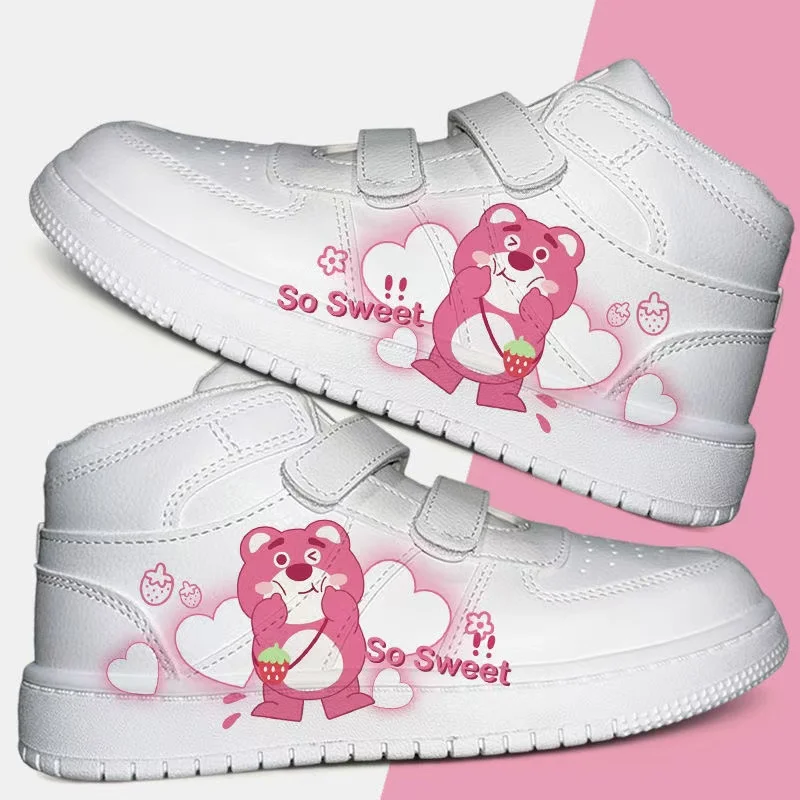 Strawberry Bear Huggin Losto real photo drop shipping Girls' Small Fashion Children's Cartoon kids child women causel shoes