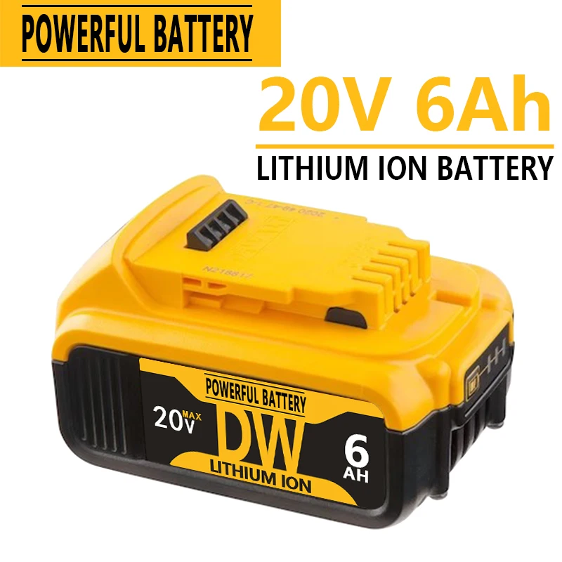 

for DeWalt 20V 6000mAh 18650 Li-Ion Battery Replacement Power Tool For DeWalt DCB184 DCB181 DCB182 DCB200 18V Original Battery