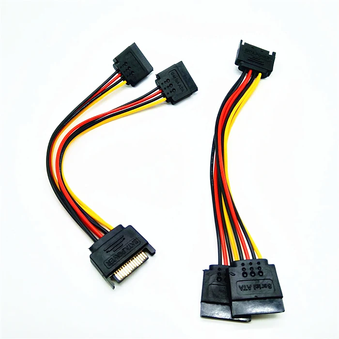 5PCS For SATA power cord male one point two female extension cable SATA male to female serial power cord 15P
