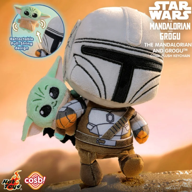 

Genuine Hot Toys The Mandalorian and Grogu Cosbi Plush Keychain Collection BackPack Pendant Blind Box Christmas Mysterious Gifts