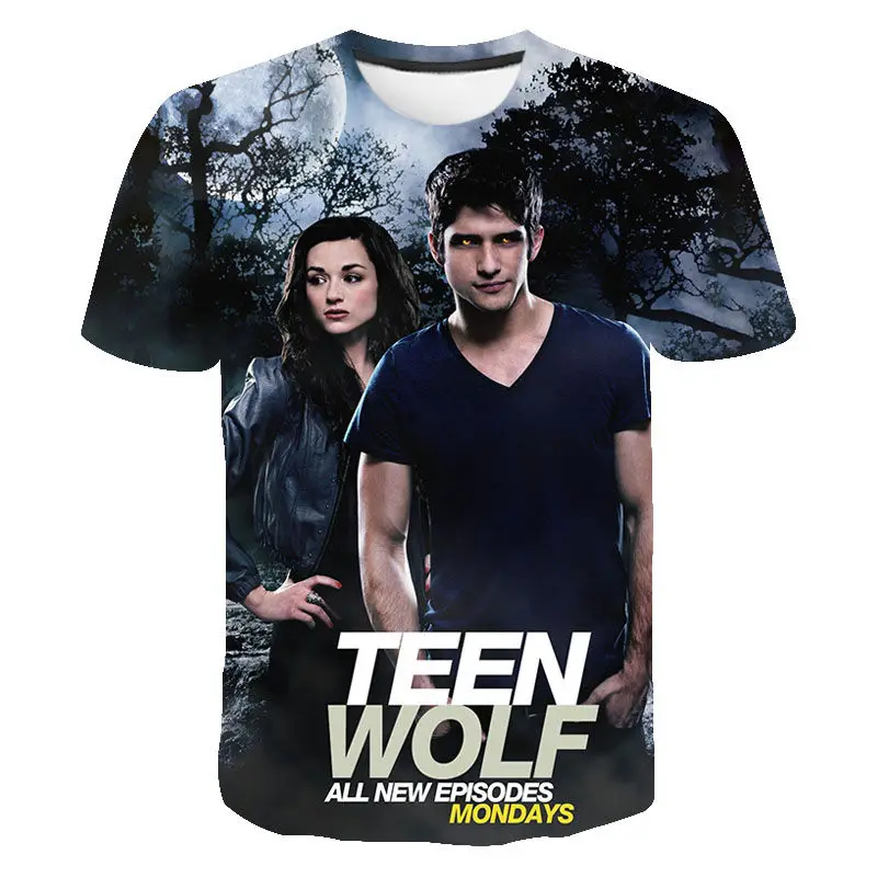 American TV Series Teen Wolf 3D Printed T-shirt Men Fashion Summer Casual Short Sleeve Unisex Hip Hop Streetwear Oversized Tops