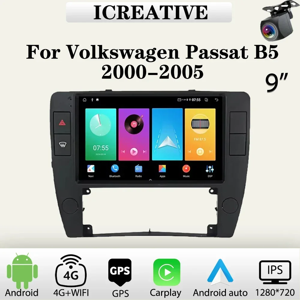 

Android Car Radio for Volkswagen Passat B5 2000-2005 Multimedia Carplay Player 9'' Car Stereo Autoradio Head Unit Navigation GPS