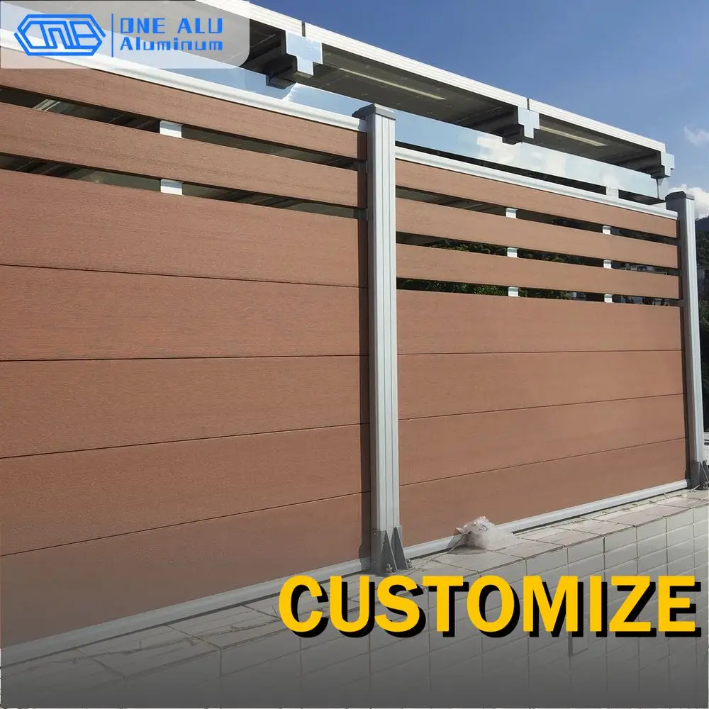 WPC Composite Fence Panels Fire Resistant UV Protected Waterproof Anti Rot Anti Mold Outdoor Garden Balcony Patio