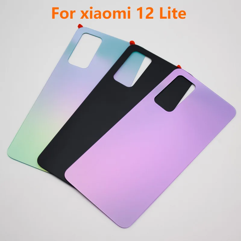 

For 12 Lite Glass Housing Cover For Xiaomi 12 lite Battery Cover Door rear back Case Replacement parts with sticker