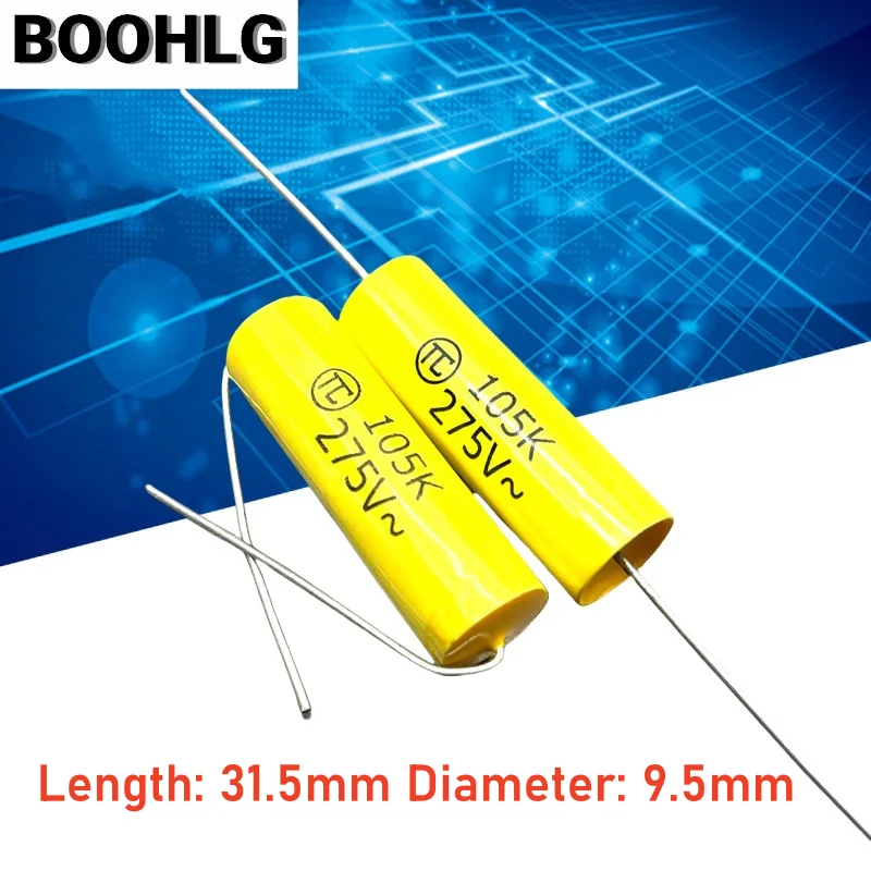 

10PCS CBB MKP 105 1uf 1.0uf 275V Axial Audio Coupled Polar-less Film Capacitor