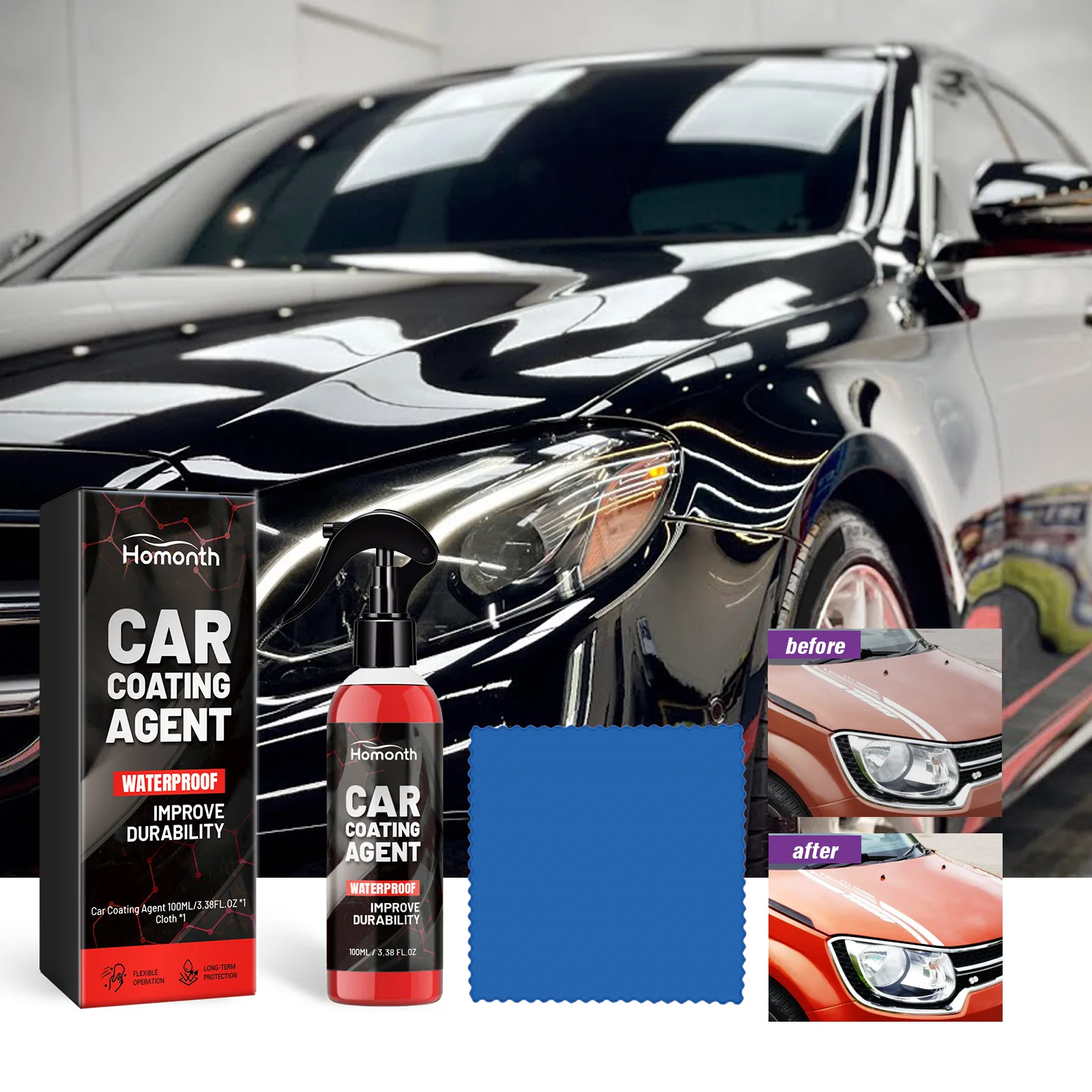 10PC Car Ceramic Coating Liquid Coating Nano Crystal Hydrophobic Layer Polishing Paint Coating Agent Car Polish Nanos Coatings