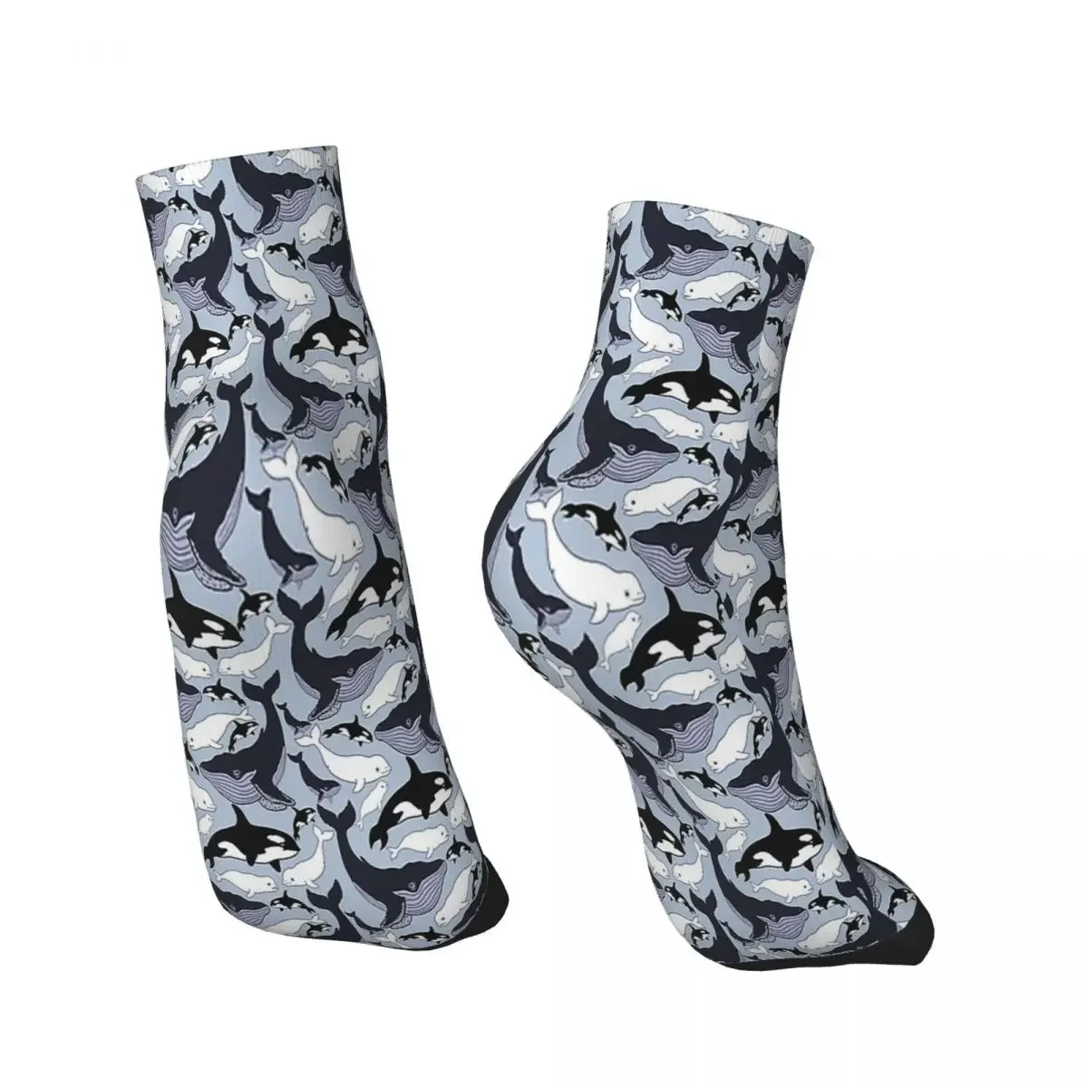 Beluga Orcinus Orca Whale Dolphin Ankle Socks Male Mens Women Winter Stockings Harajuku