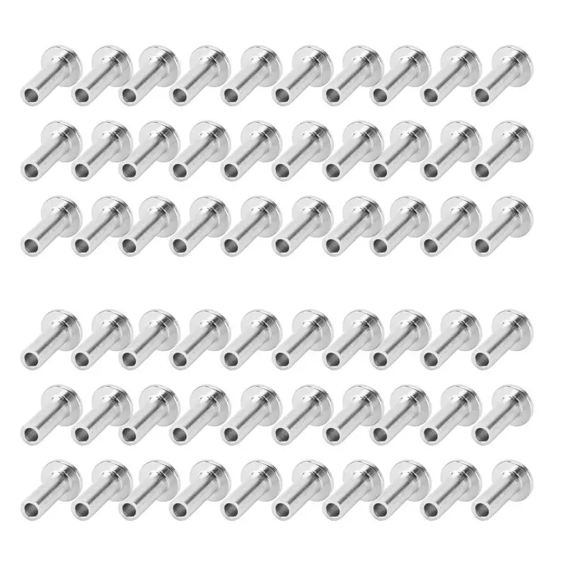60Pcs Stainless Steel Protector Sleeves Protective Sleeves Grommet Kit For 1/8Inch Wire Rope Cable Railing