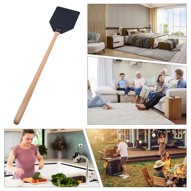 Leather Fly Swatter For Indoors Sturdy Portable Fly Swatters Double-Sided Leather Flyswatter Stable Ergonomic Manual Swatter For