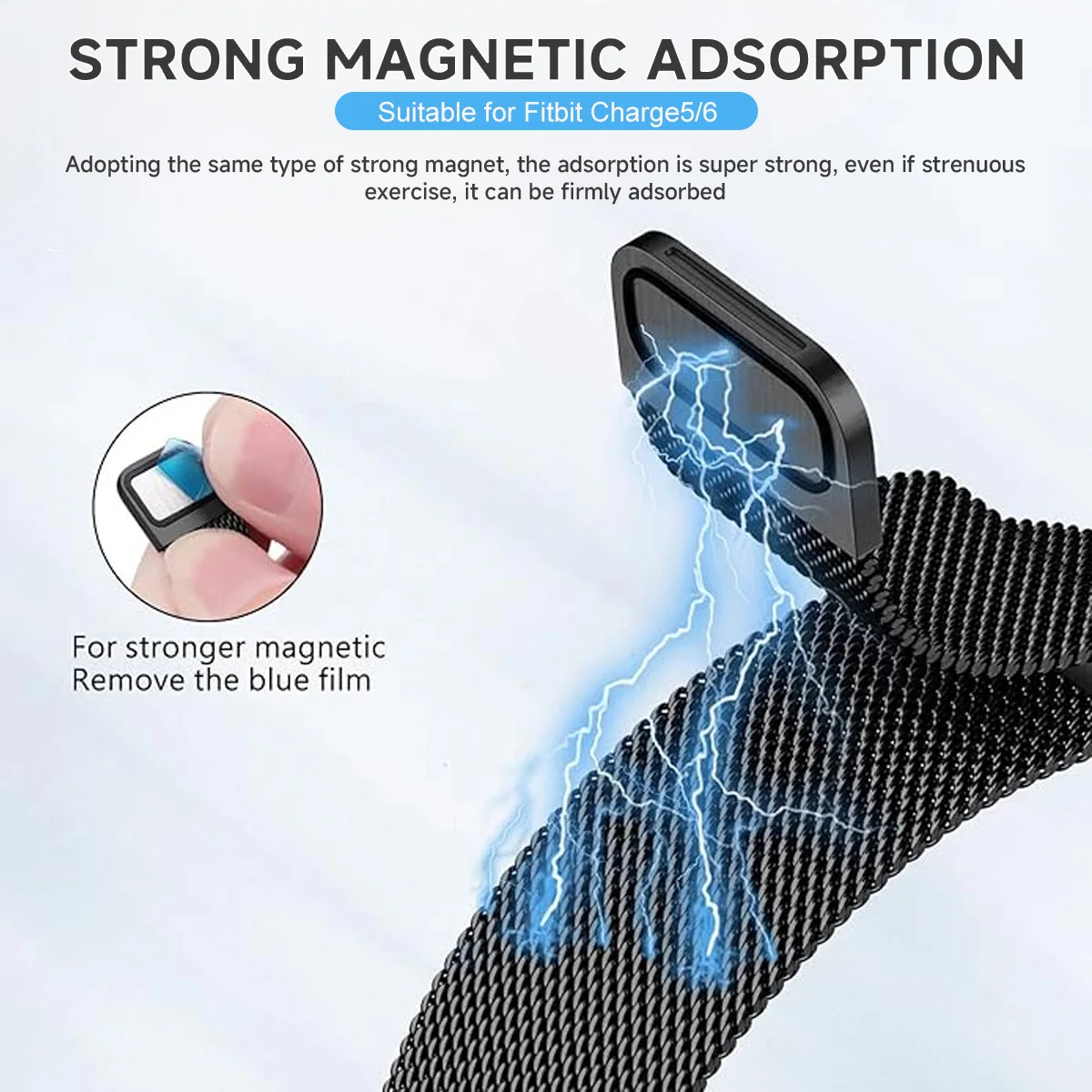 حلقة ميلانو لـ fitbit Charge 6 5 band استبدال Charge6 معصمه سوار مغناطيسي من الفولاذ المقاوم للصدأ fitbit Charge 5 حزام