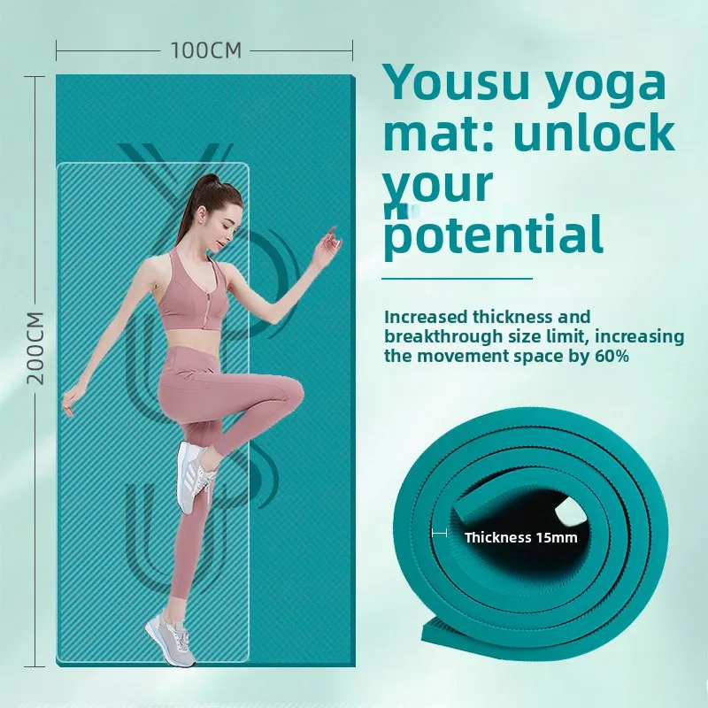 High Rebound Anti Slip Shock Absorbing Two Person Jumping Yoga Mat Extra Wide TPE Thickened Yoga Mats Exercise Mat Gym Mat