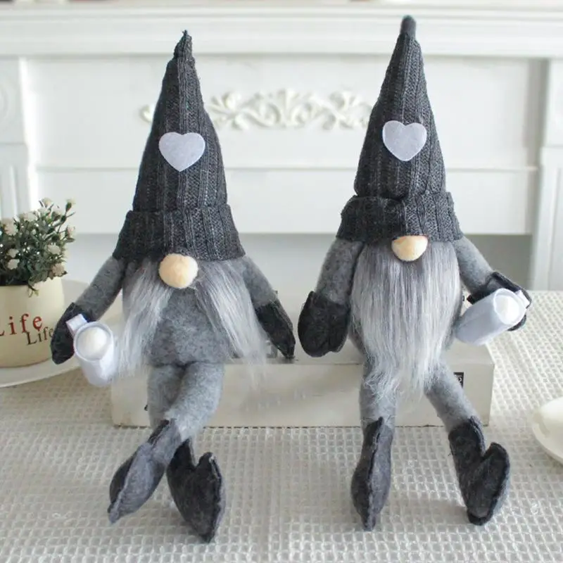 Gnome recheado de malha Gnome para decoração doméstica, Figurinhas anão de perna longa, Decorações fofas, Perfeito para casa