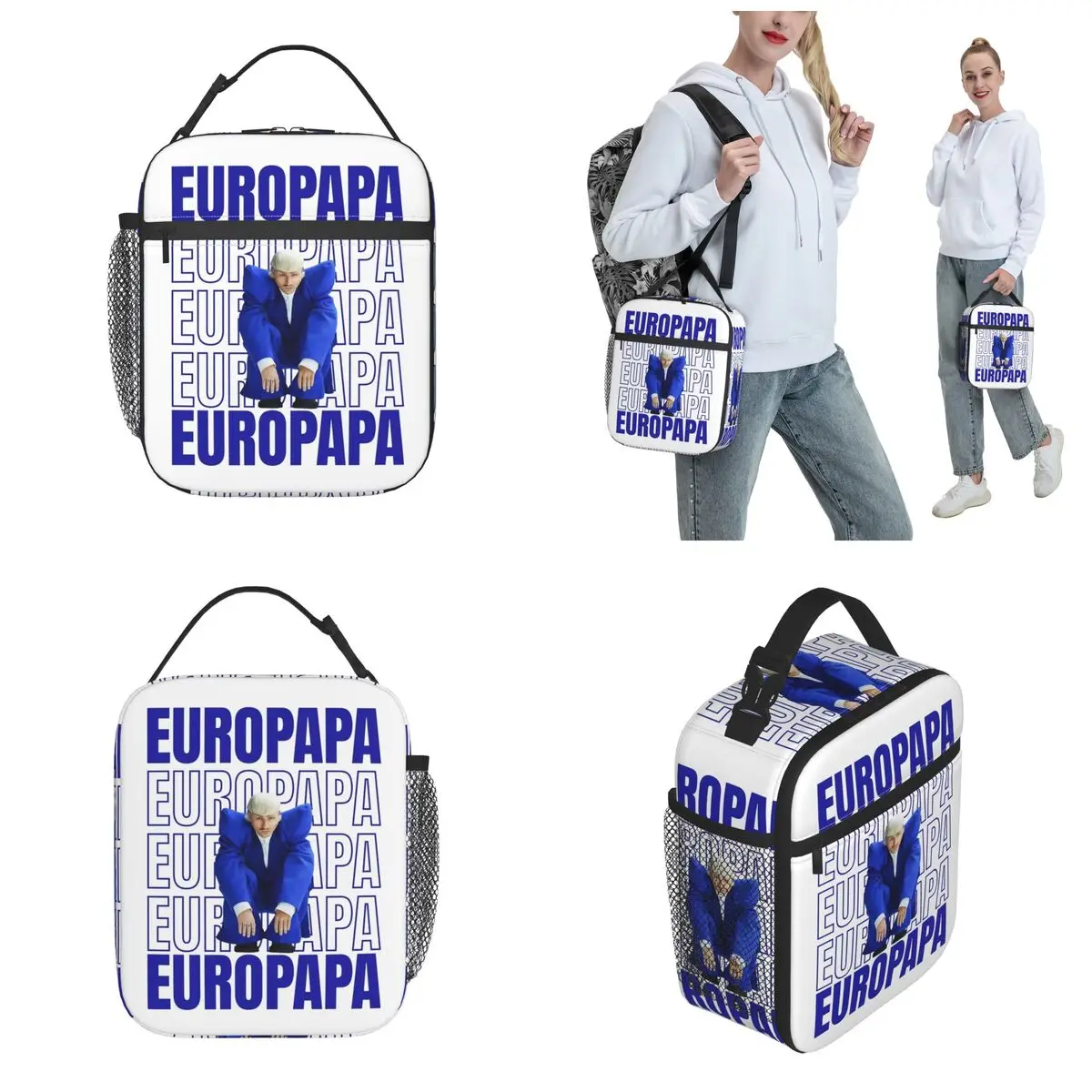 Insulated Lunch Tote Bag Eurovisions 2024 Joost Klein Europapa Merch Lunch Food Box Causal Cooler Thermal Lunch Box For Work