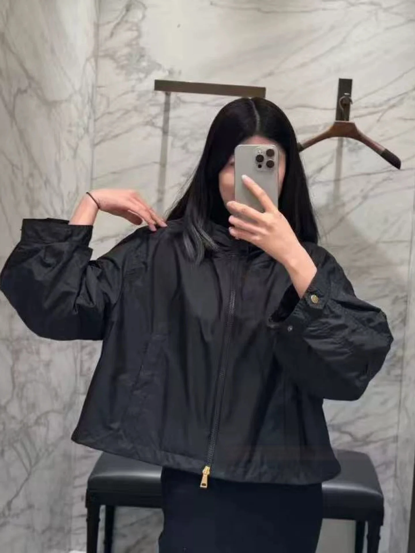 

Casual Spring Summer Hooded Ultra-Short Loose Fit Breathable Thin Mesh Women's Jacket High-Elevating Sun Protection Coat