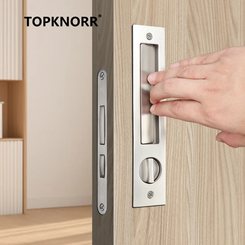 Spring Handle Pocket Sliding Door Lock Embedded Pocket Door Sliding Door Sliding Door Hidden Door Hand Hardware Accessories