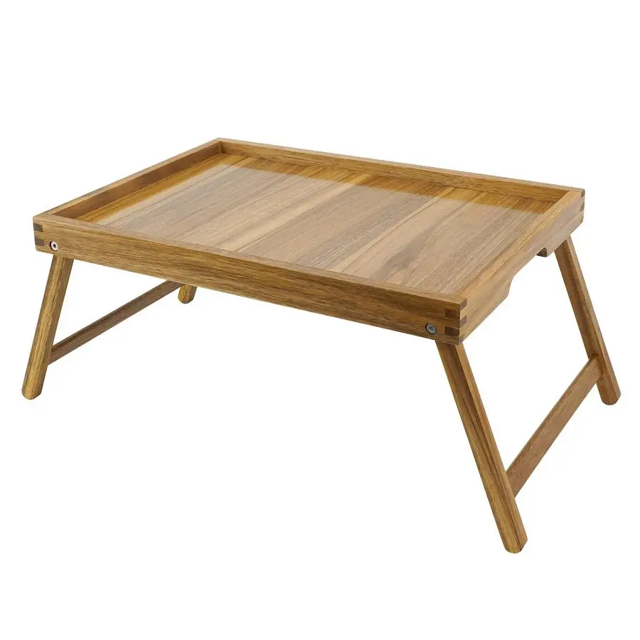 

Acacia Bed Table Tray, Wooden Breakfast Tray with Folding Legs, Bed Tray for Eating and Laptop, Eating Trays for Bedroom Large S