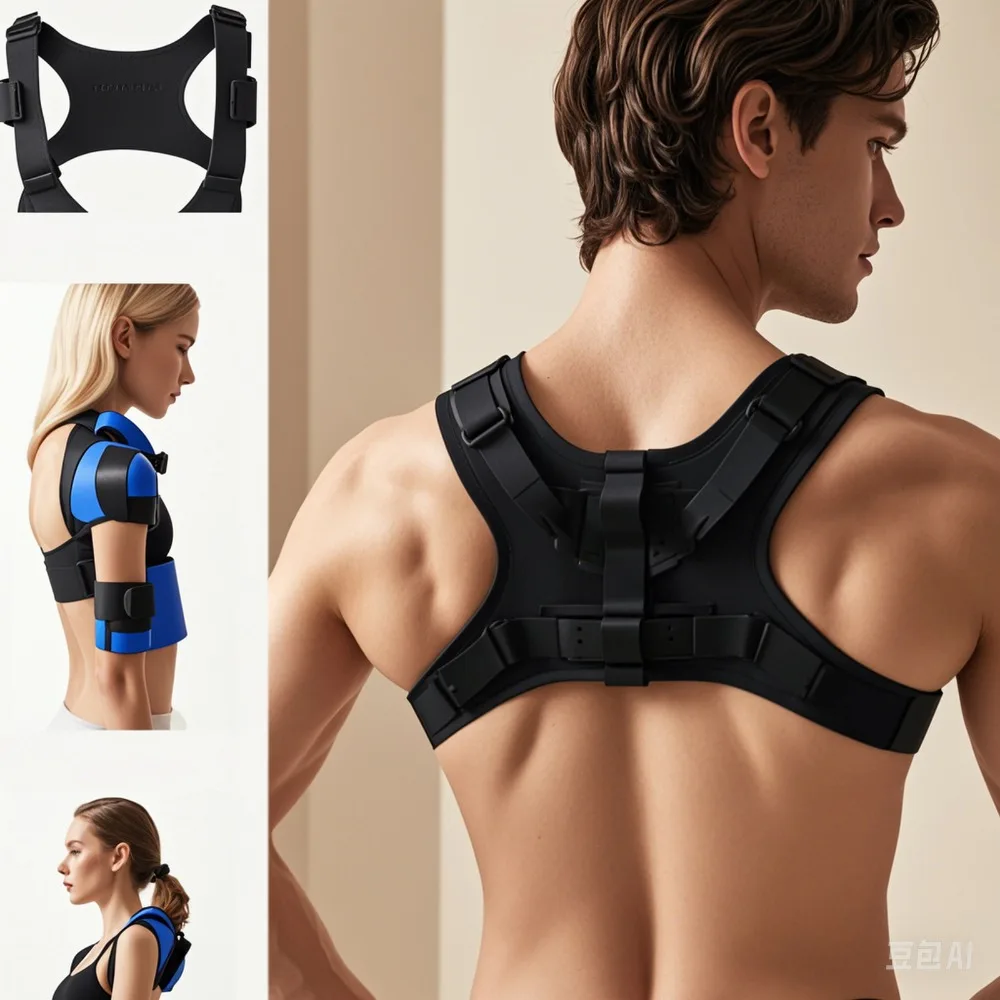 Adjustable Breathable Back Support Brace Posture Corrector Body Shaping Belt for Men Women Improves Posture Prevents Back Pain - view 2
