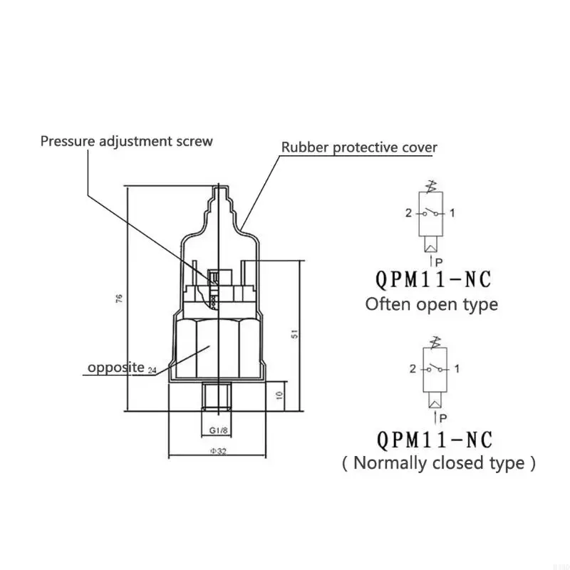 

B46D 1/8'' Adjustable QPM11-NO Pressure Wire External Thread Nozzle