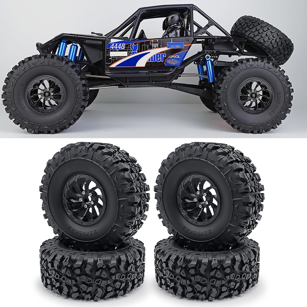 YEAHRUN 1/4PCS 140mm 2.2 pollici Beadlock pneumatici per ruote in gomma per Axial SCX10 90046 Wraith TRX-4 1/10 RC Crawler Car Upgrade Parts