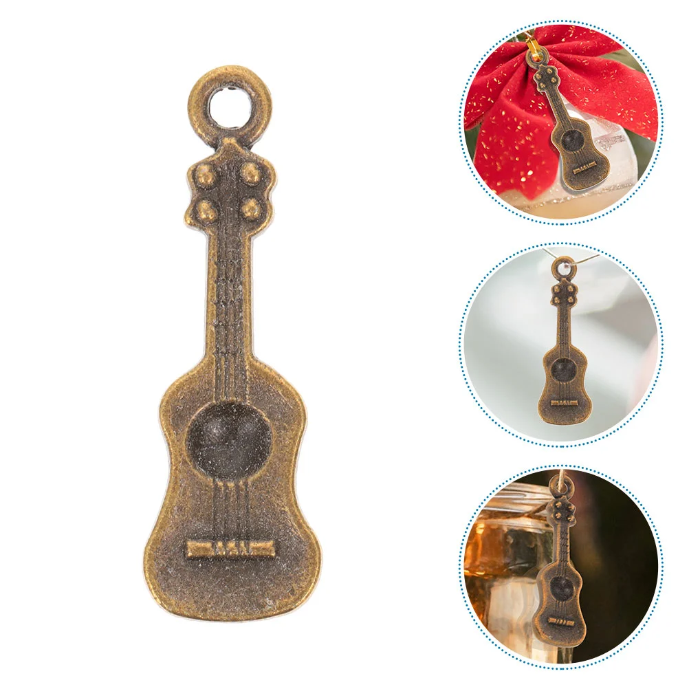 100 Pcs Guitar Pendant Stickers Fuse Open Bezel Pendants Mini Phones Cases Charms for Jewelry Making