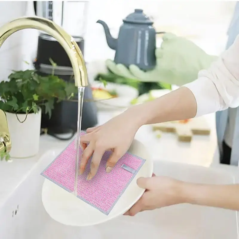 

Wire Dishcloths For Kitchen Wire Washing Cloth Reusable Cleaning Cloths Dish Rags Safe For Plates Pots Pans