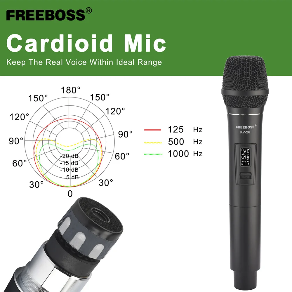 FREEBOSS Двухканальный беспроводной микрофон 2 Карманный УКВ фиксированная частота профессиональная динамическая микрофонная система для караоке