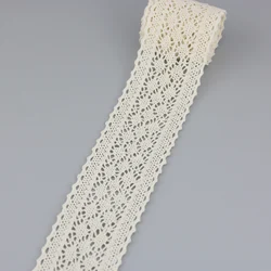 (5Meter/roll) White Cotton Embroidered Lace Net Ribbons Fabric Trim Handwork DIY Sewing Handmade Craft Materials
