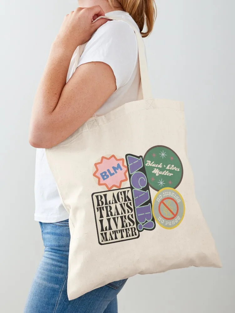 BLM Sticker Set (ALL PROFITS DONATED) Tote Bag custom canvas bag Lady bag Shopper