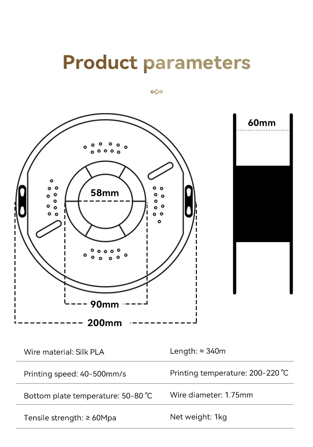 KINGROON 5 kg Seiden-PLA-Filament, 1,75 mm, 1 kg dreifarbiges Seiden-PLA-3D-Drucker-Filament, ordentlich gewickelt, mehrfarbige Regenbogen-3D-Filamente – Detail 22
