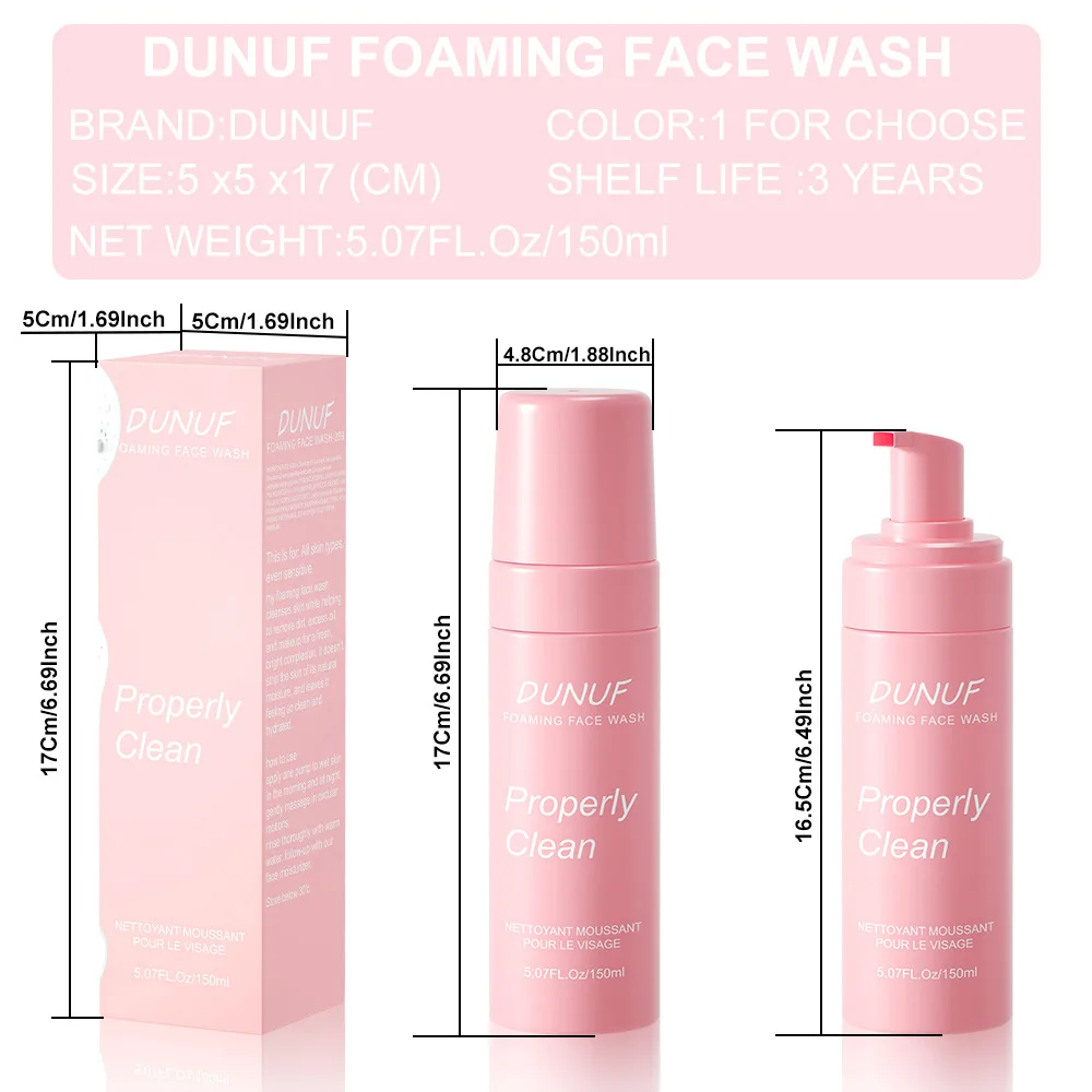 منظف رغوي مرطب مع الجلسرين وحمض الهيالورونيك لتنظيف المسام العميقة وترطيب غسول الوجه لجميع أنواع البشرة والمكياج