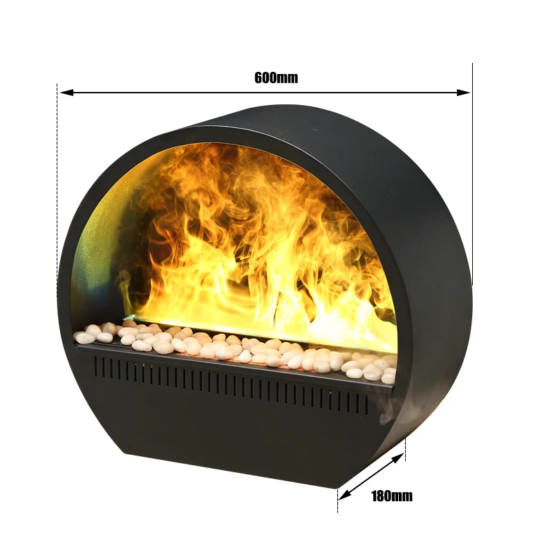 Voice Activated Seven Color Model Atomized Fireplace Smart Circular 3D Electric Fireplaces Atomizing For Home Decoration