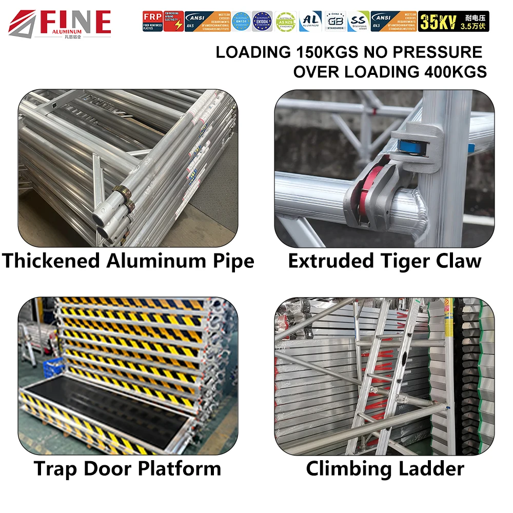 الألومنيوم سقالة برج متر الألومنيوم سقالة برج سقالة للبناء #2