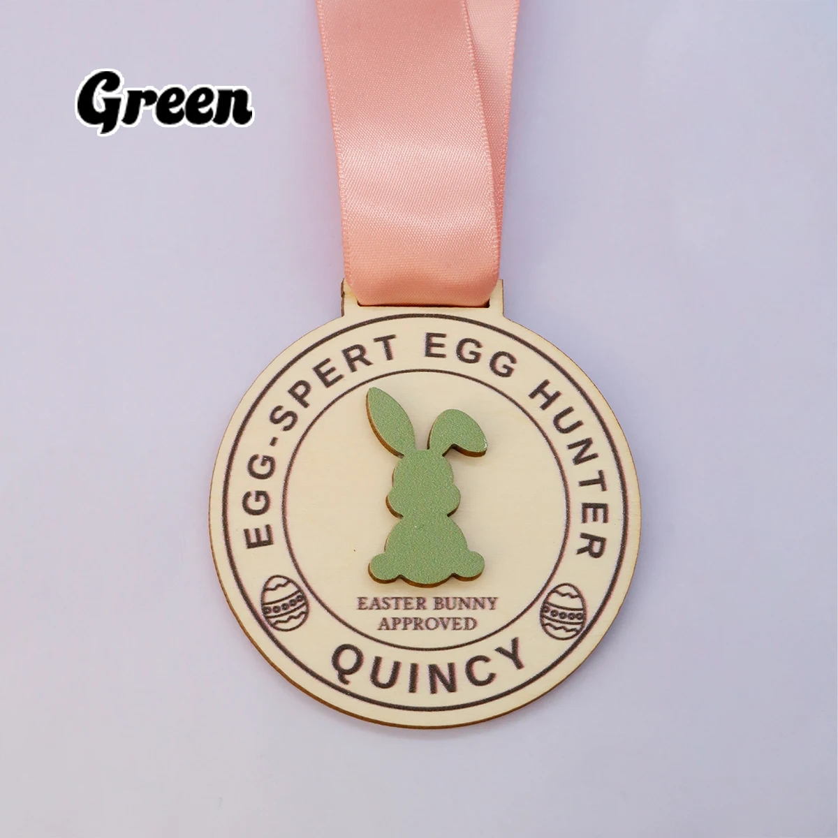 Custom Easter Bunny Medal with Ribbon, Personalized Keepsake