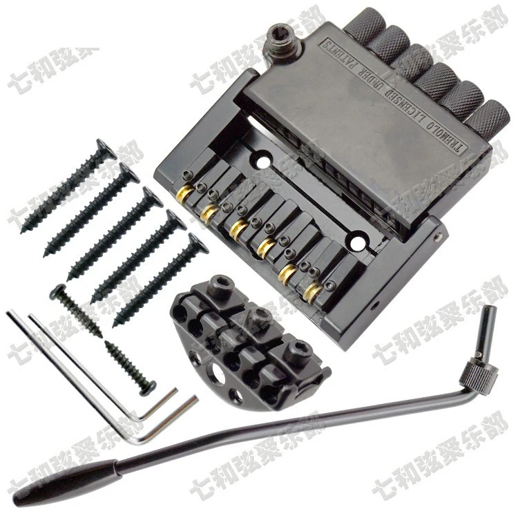 

A Set New Black Roller saddle 6 String guitar Bridge Tailpiece for headless Guitar accessories