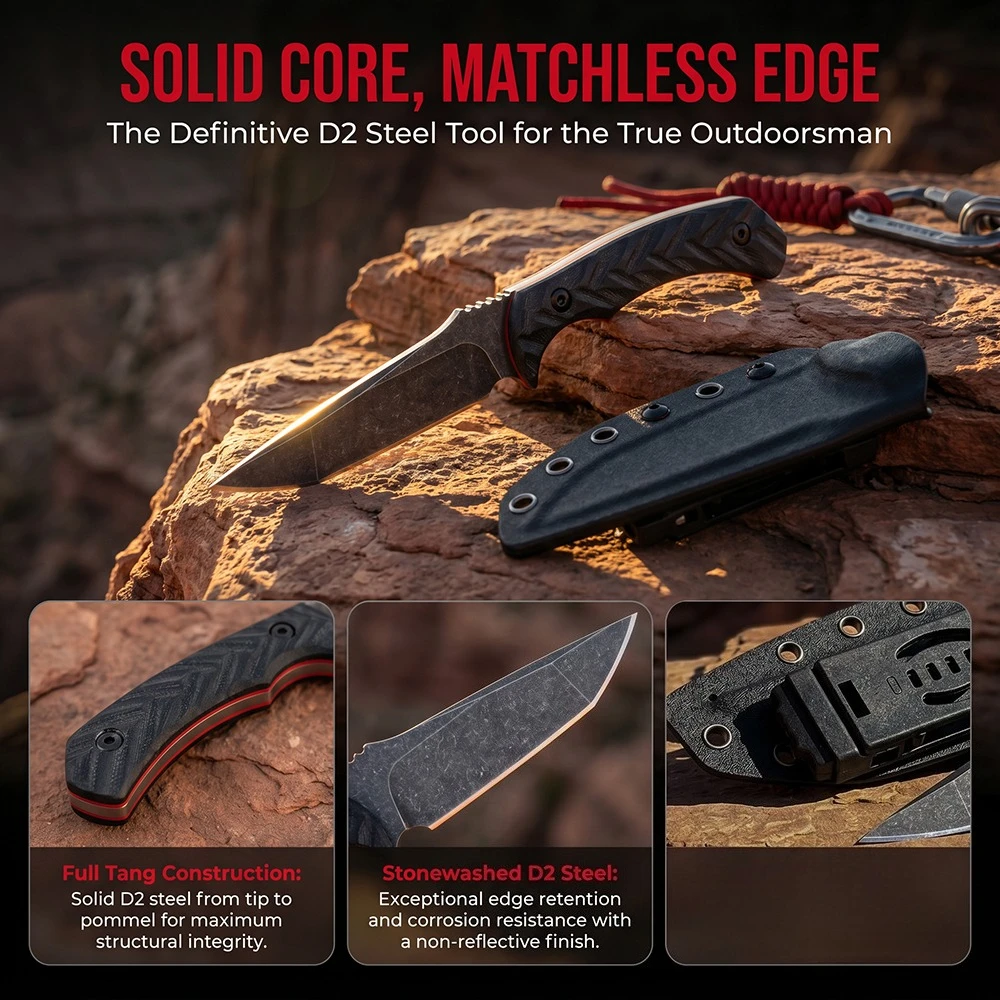 Cuchillo EDC de Hoja Fija de A - Outdoor Adventure With No Backpack reseña y precio