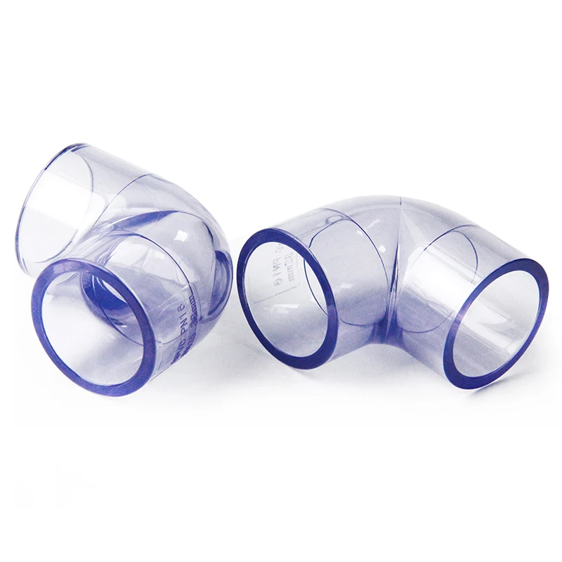 1Pc 20~90mm Transparent UPVC Elbow Connector Aquarium Fish Tank DIY Tool Watering Irrigation Hydroponics Planting Frame Fittings