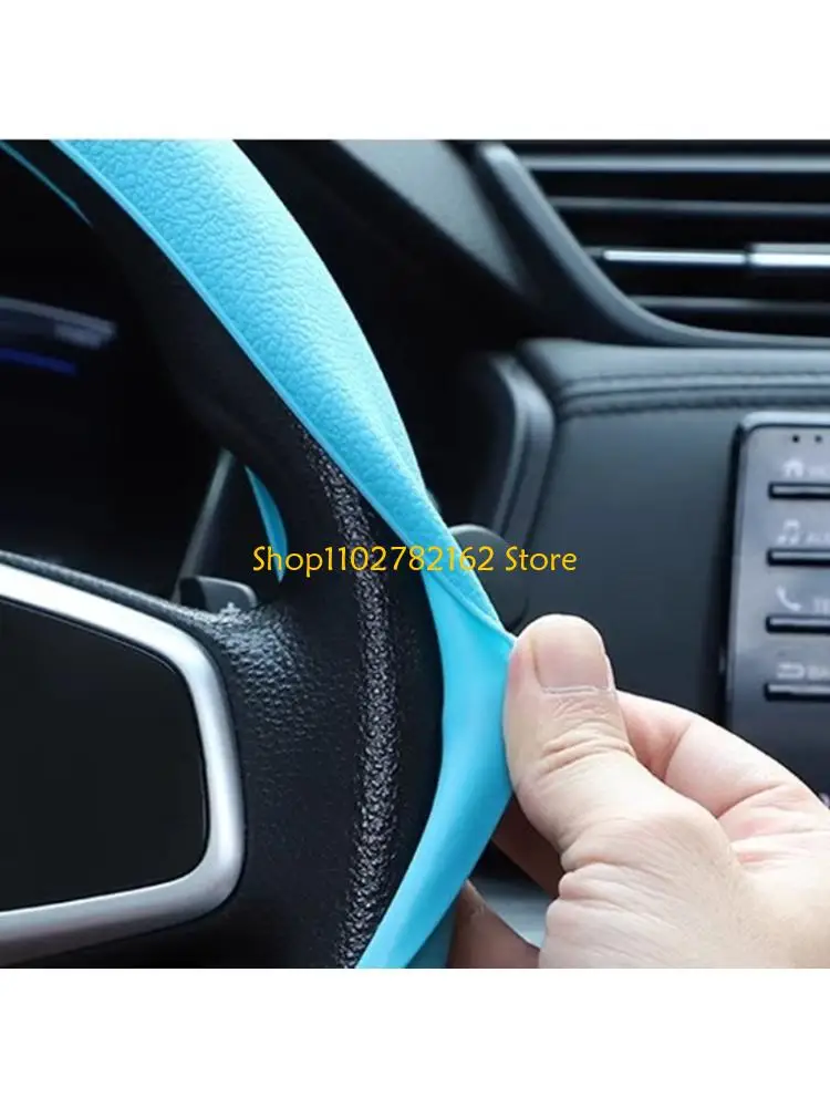 

547B Smooth Silicone Steering Wheel Protector Nonslip Surfaces Universal 14 15 16Inch
