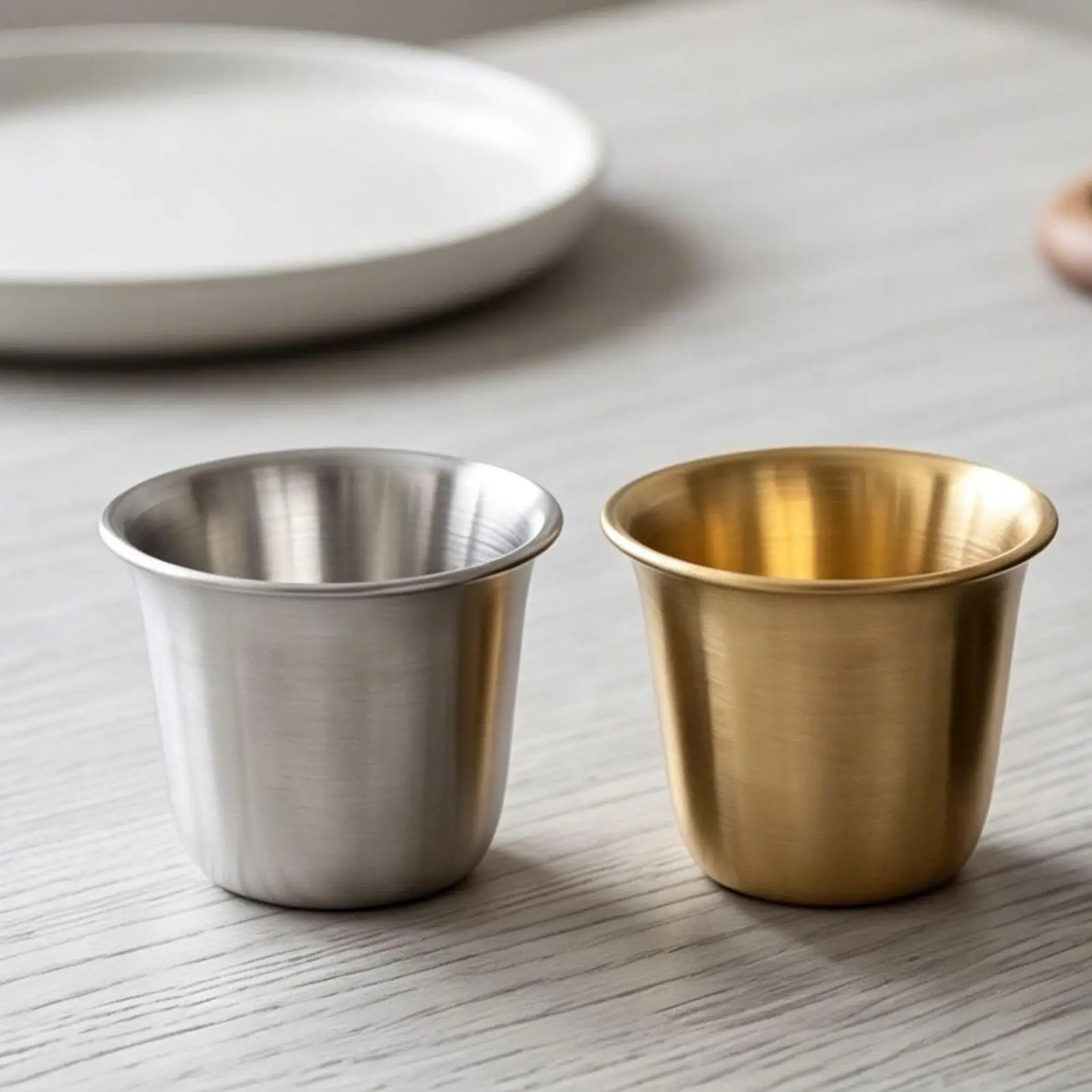 Stainless Steel Cups Shatterproof Mugs Stackable Metal Drinking Tumblers For Camping Travel Outdoor Bar Home Office Juice Drink