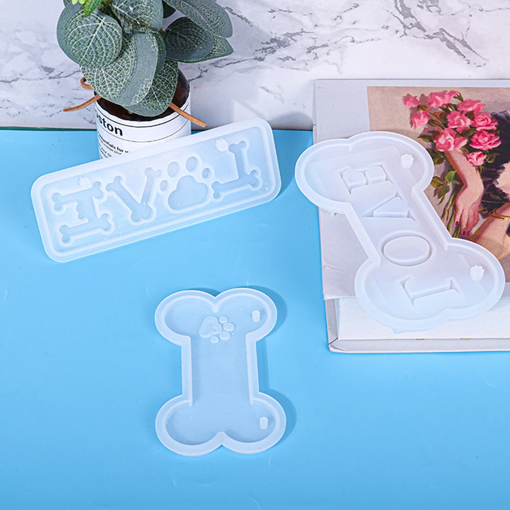 

1 Set Letter Silicone Mold Bone Shaped Resin Keychain Making Molds Diy Bone Casting Mould For Handmade Crafts Epoxy Glitter