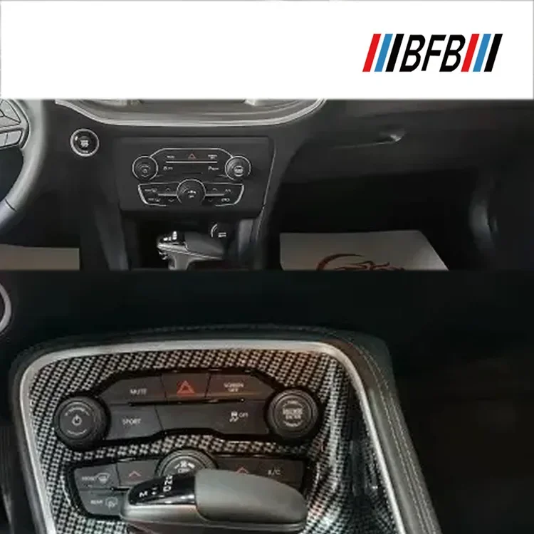 

For Dodge Charger Warhorse Challenger Dry Carbon Fiber Central Control Multimedia Air Conditioning Panel