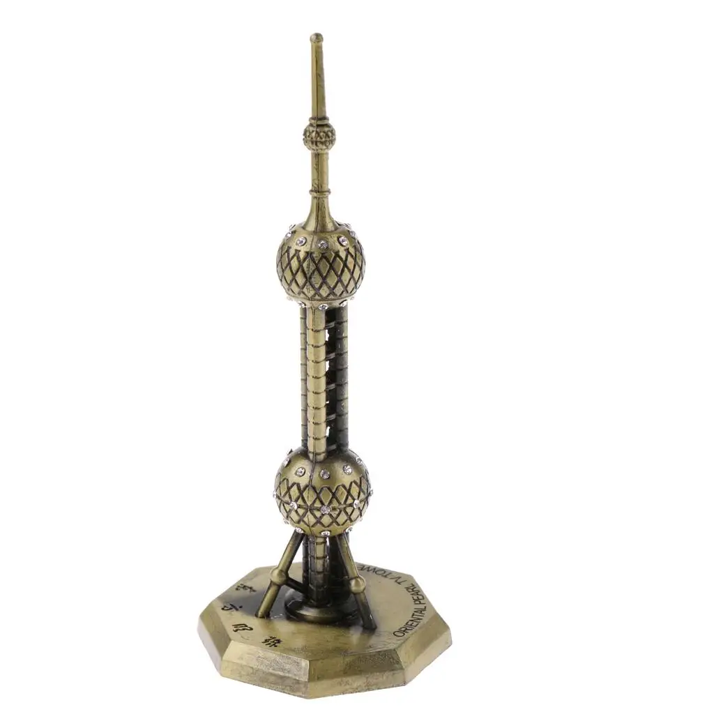 Souvenir Building Metal Shanghai Oriental Pearl TV Tower Model Gift - 13cm